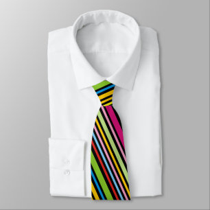 Cooles, funky Retro-farbiges Streifenmuster Krawatte