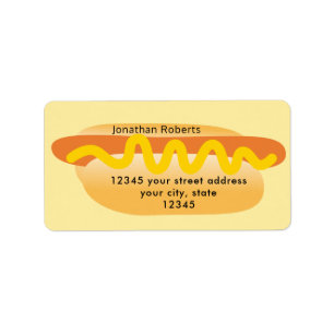 Cooles Funny Hot Dog Gelbes Rücksendesiegel Adressaufkleber