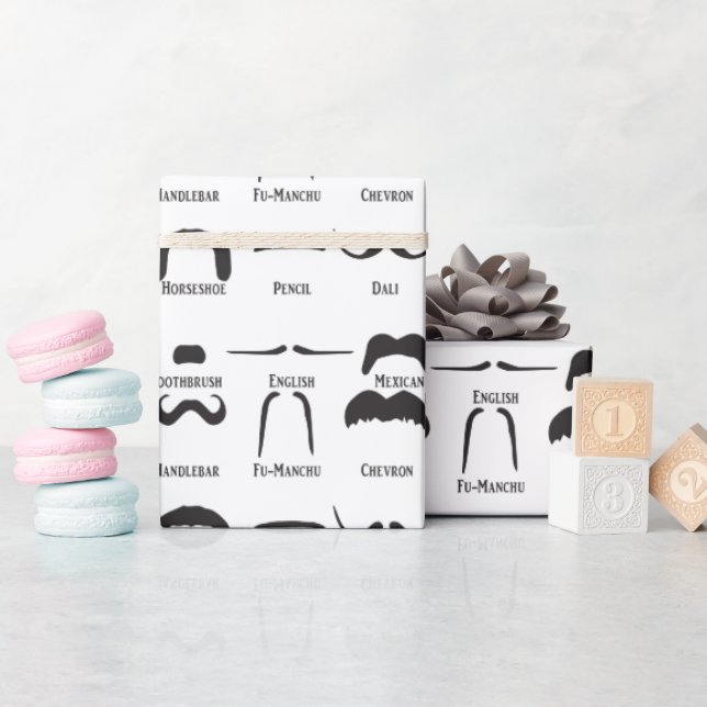 Cooles Funny Mustache Diagramm Geschenkpapier (Babyparty)