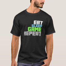 Cooles Gamer-Shirt. Essen Sie Schlaf Spiel wiederh