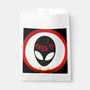 Cooles Gebiet 51 Alien-Head Road Sign Rot Schwarz- Geschenktütchen