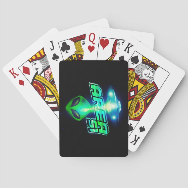 Cooles Gebiet 51 Alien Raumfahrt Spielkarten (Rückseite)