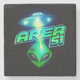 Cooles Gebiet 51 Alien Raumfahrt Steinuntersetzer
