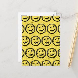 Cooles geflecktes glückliches lächelndes Gesichtsm Postkarte