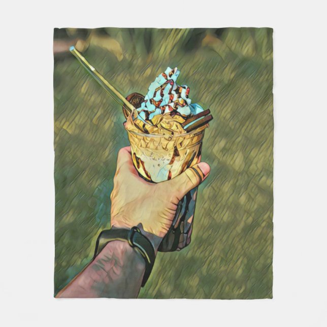 Cooles Gefriereis Fleecedecke (Vorderseite)