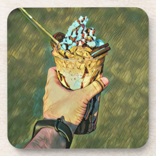 Cooles Gefriereis Getränkeuntersetzer