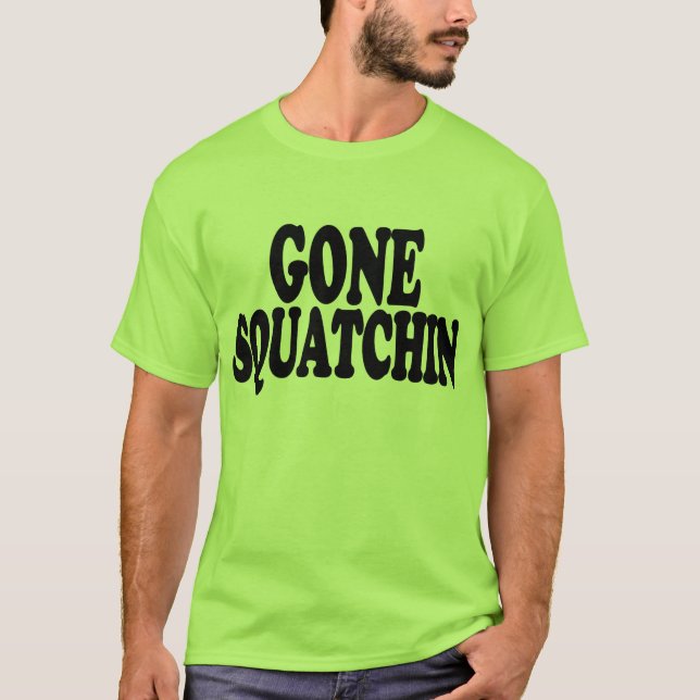 Cooles GEGANGENES SQUATCHIN Bigfoot Jäger-Logo des T-Shirt (Vorderseite)