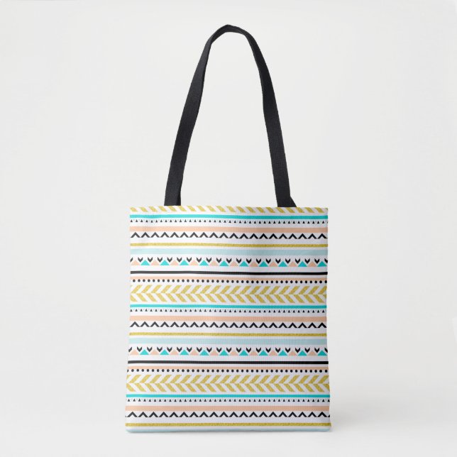 Cooles geometrisches Aztec-Inspiriertes Muster Tasche (Vorderseite)