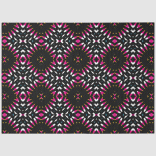 Cooles geometrisches Muster in Schwarz und Magenta Seidenpapier