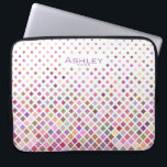 Cooles geometrisches Muster Personalisiert Laptopschutzhülle<br><div class="desc">Modernes geometrisches Muster fallender Pixel.</div>