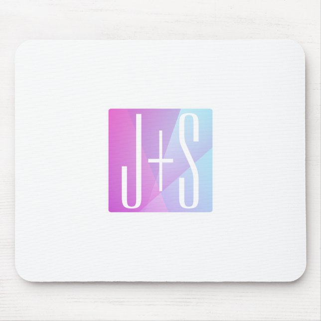 Cooles geometrisches Rosa und Lila | Paarinitiativ Mousepad (Vorne)
