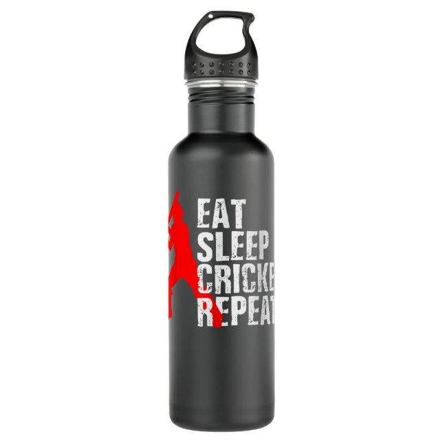Cooles Geschenk für Cricket Player Edelstahlflasche (Vorderseite)