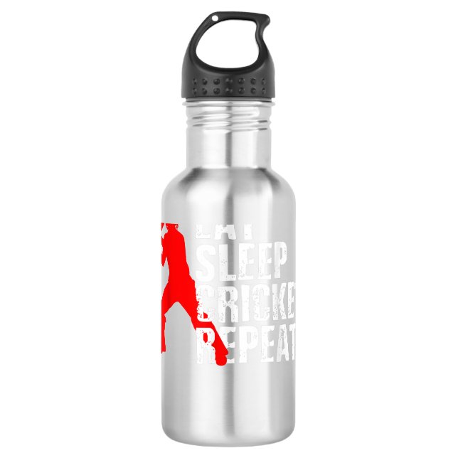 Cooles Geschenk für Cricket Player Edelstahlflasche (Vorderseite)