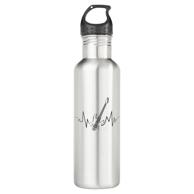 Cooles Geschenk für Gitarristen Edelstahlflasche (Vorderseite)