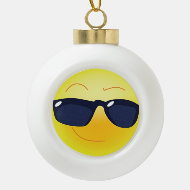 COOLES GESICHT KERAMIK Kugel-Ornament (Vorderseite)