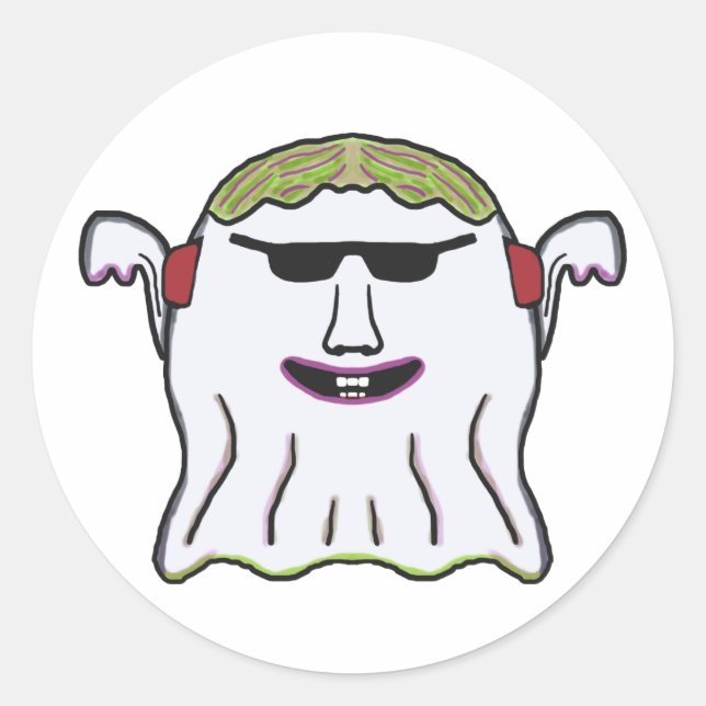 Cooles Ghost Runder Aufkleber (Vorderseite)
