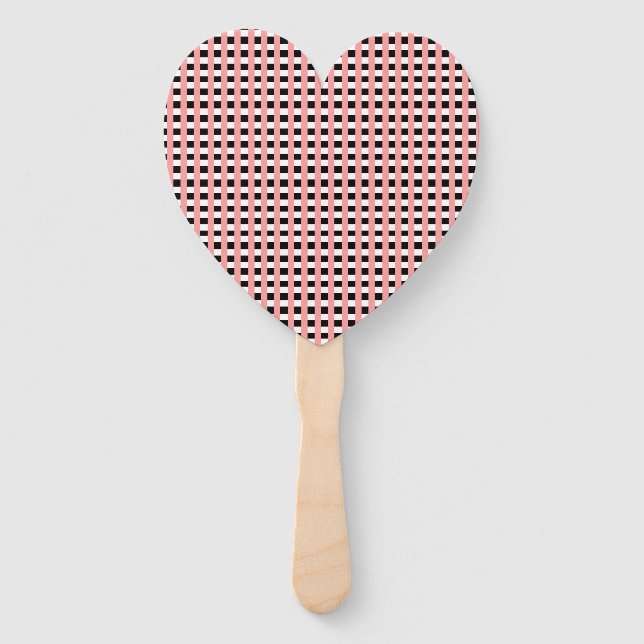 Cooles Gingham Pink Black and White Design Fächer (Vorderseite)