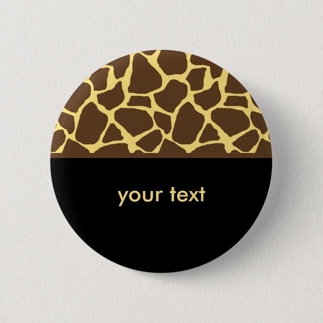 Cooles Giraffen-Muster Button (Vorderseite)