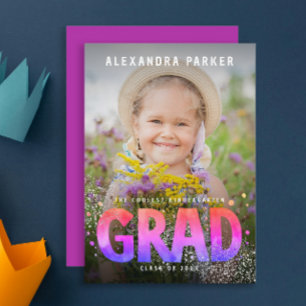 Cooles Girly Graduate Lila Pink Gradient Foto Ankündigung
