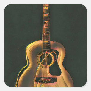Cooles Gitarrengeschenk Quadratischer Aufkleber