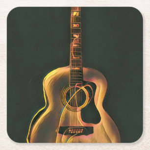 Cooles Gitarrengeschenk Rechteckiger Pappuntersetzer