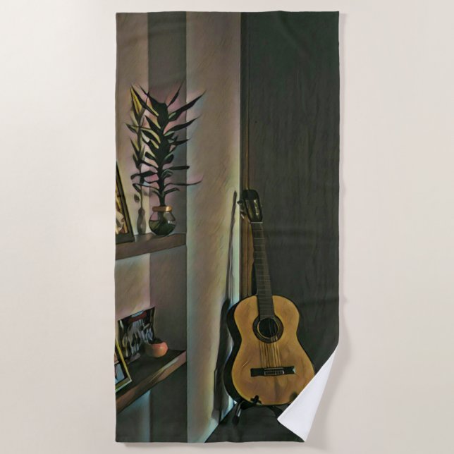 Cooles Gitarrengeschenk Strandtuch (Vorderseite)