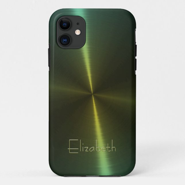 Cooles glänzendes Radialstahlmetall 29 Case-Mate iPhone Hülle (Rückseite)