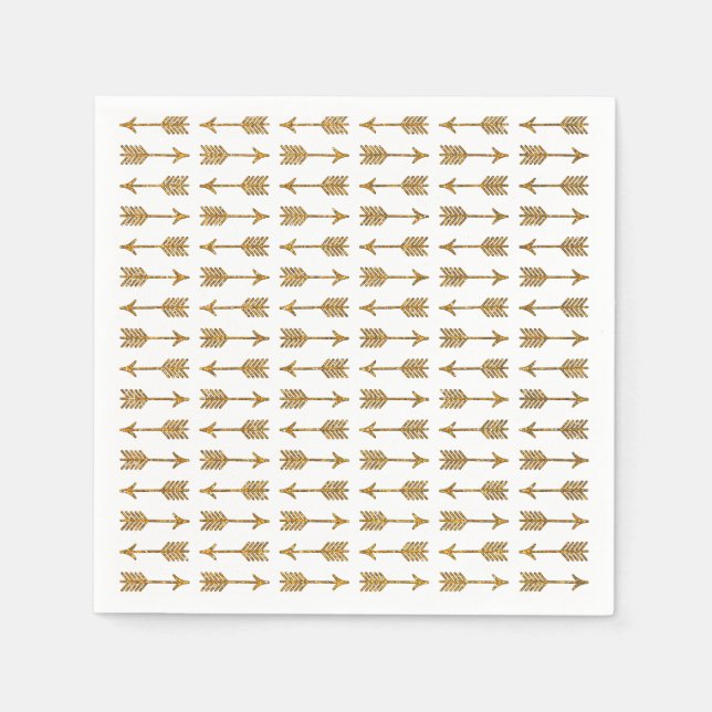 Cooles Gold Brown Arrows Glitzer Foto Print Serviette (Vorderseite)
