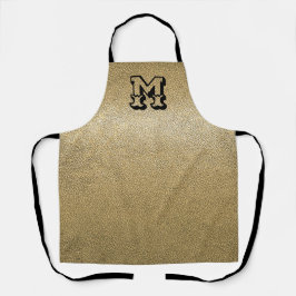Cooles Gold Leather Look Mit Monogramm Schürze