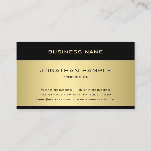 Cooles Gold Look Template Elegant Modernes Gracefu Visitenkarte (Vorderseite)