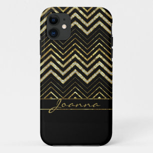 Cooles Gold- und Diamantenmuster Zickzack iPhone 11 Hülle