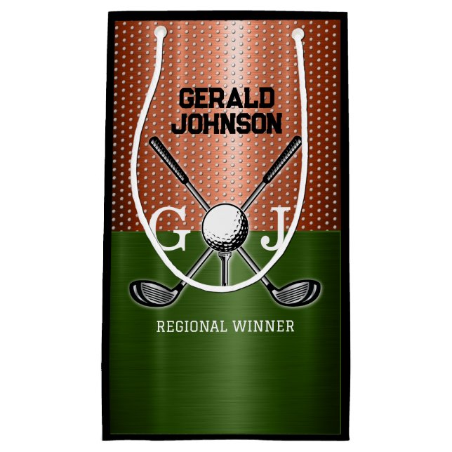 Cooles Golf Monogram Design Kleine Geschenktüte (Vorderseite)