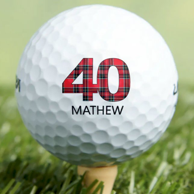Cooles Golfer-Geschenk 40. Geburtstag kariertes De Golfball (Von Creator hochgeladen)