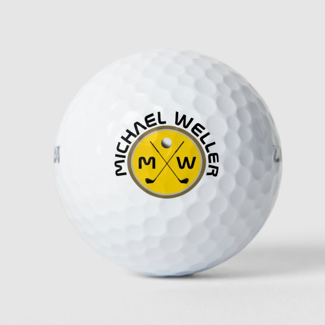 cooles golfer Logo auf gelb Golfball (Vorderseite)