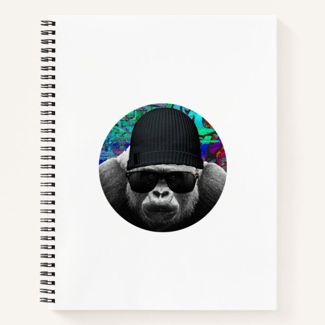 Cooles Gorilla Spiral Notebook Notizbuch (Vorderseite)