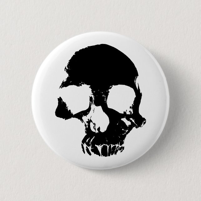 Cooles gotisches beängstigenden Halloween-Schädels Button (Vorderseite)