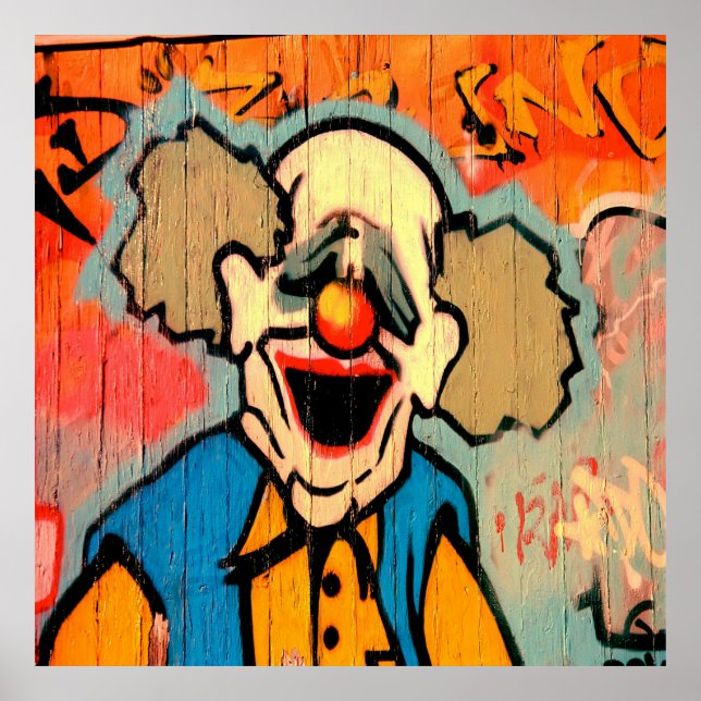 Cooles Graffiti Clown Zuhause Office-Dekorationpos Poster (Vorne)