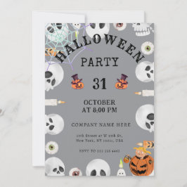 Cooles graues klassisches Halloween Office-Party Einladung