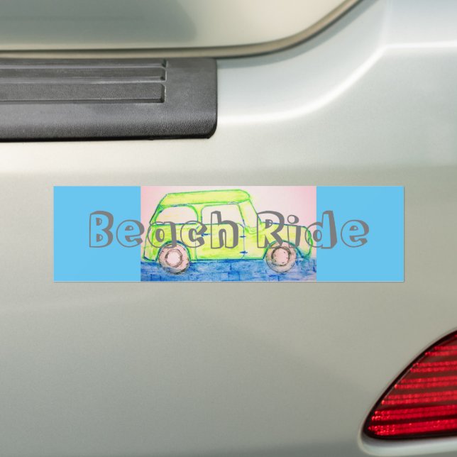 Cooles Green Car Strandfahren Autoaufkleber (Auf Auto)