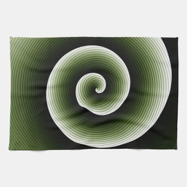 COOLES Green Spiral Muster Geschirrtuch (Horizontal)