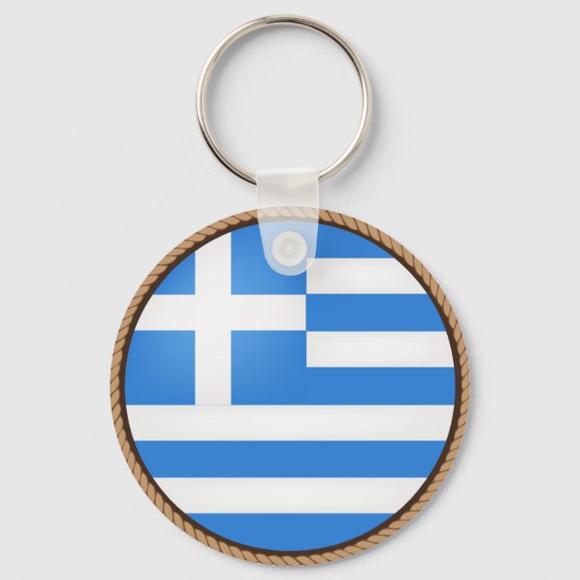 Cooles griechisches Flaggen-Siegel Schlüsselanhänger (Vorderseite)