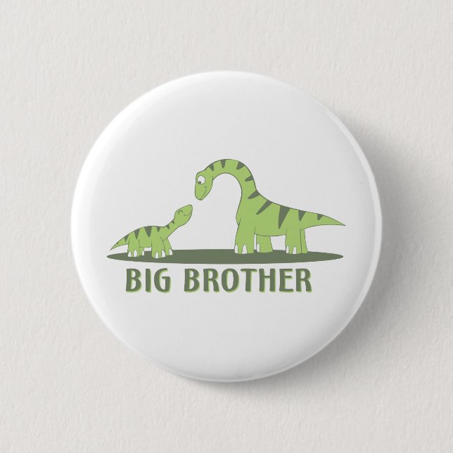 Cooles großer Bruder-Shirt - Dinosaurier-Thema Button (Vorderseite)
