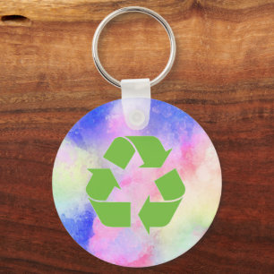 Cooles grün Gerecycelt Logo   Verringerung der Wie Schlüsselanhänger