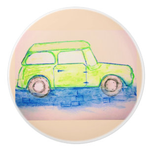 Cooles grünes Auto Keramikknauf