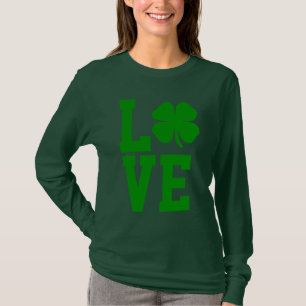 Cooles grünes Kleeblatt Liebe T-Shirt