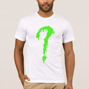 Cooles grünes Neonquestionmark T-Shirt