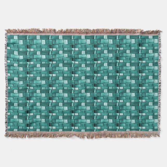 Cooles grünes Weaved-Look Decke (Vorderseite)