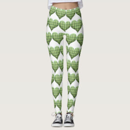 Cooles grünes Weiß Herz St.Patrick's Day Holiday Leggings