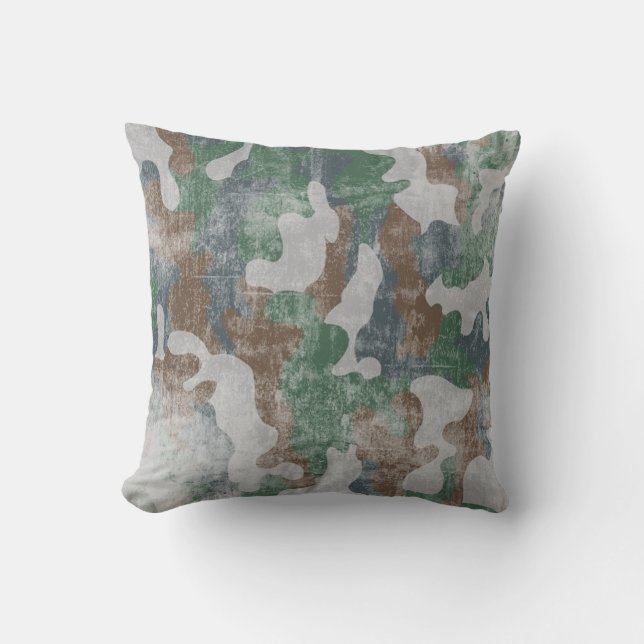 Cooles Grunge-Militär tarnt Muster Kissen (Vorderseite)