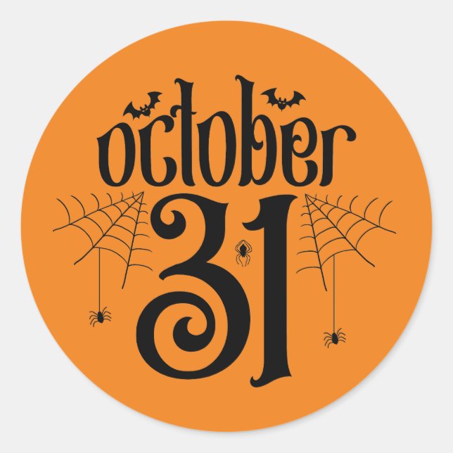 Cooles Halloween-Datum Holiday Classic Runder Aufkleber (Vorderseite)